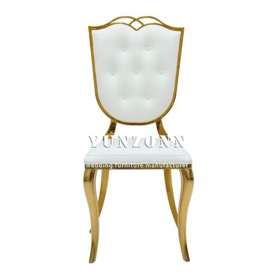 Good price Wedding Furniture Supplies White Leather Event Chair Gold Events Party Banquet  Wedding Hotel Chairs for Events online
