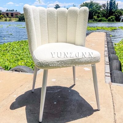 Good price Wholesale White Teddy Velvet Lounge Chair Elegant Stainless Steel Wedding Event Decoration for Hotels online
