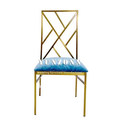 Good price Supplies China Factory Metal Gold White Weddings Banquet Chiavari Chair with Cushion for Events online