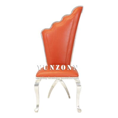 Good price High Back Leather and Fabric Bride and Groom Chair with Gold Wings Luxury Antique Stainless Steel Wedding Chair online