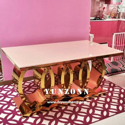 Good price Modern Audi Luxury Italian Dining Table With Antique Marble Top Steel and Metal for Kitchen Hotel and Home Dining Room Use online