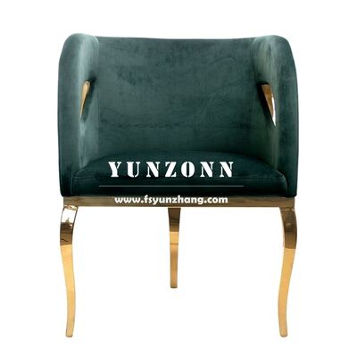 Good price Luxurious Green Velvet Accent Chair with Gold Stainless Steel Leg for Hotels and Dining for Wedding Events online