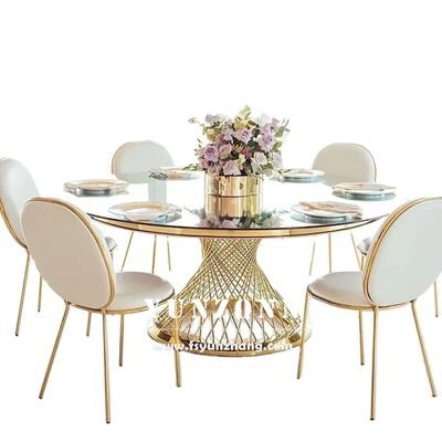 Good price Modern Luxury Dining Table Stable Slatted Base Stainless Steel Marble/MDF/Glass Table online