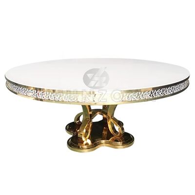 Good price Modern Luxury MDF/Glass Top Dining Table Stainless Steel for Outdoor Hotel Furniture Weddings Banquets Parties online