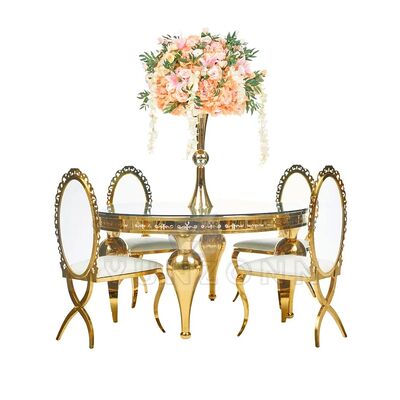 Good price Newly Designed Acrylic Banquet Metal Chairs X Leg Golden Stainless Steel Frame Oval Back PU Leather Living Room Commercial online