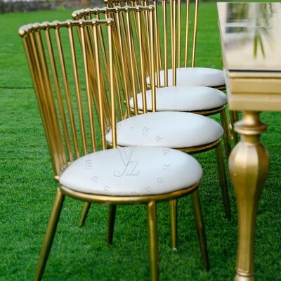 Good price Wholesale Modern Windsor Chair Gold Stainless Steel Frame with Leather/Velvet Combination Hotel Dining Outdoor Living Room Use online