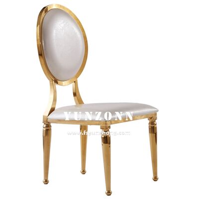 Good price Wholesale Modern Round Back Dining Chairs Golden Stainless Steel for Hotels Banquets and Wedding Events online