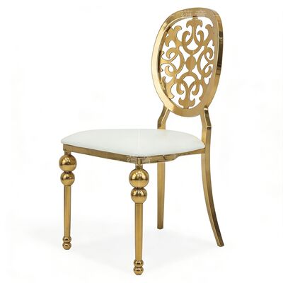 Good price European Luxury Dining Chair Modern Design Stainless Steel Leather PU Material Durable for Outdoor Banquets Restaurants online