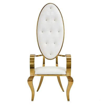 Good price Luxury Stainless Steel Leather Durable Outdoor Modern High Back Banquet Hall Bridal Wedding Villa Chair for Party Dining Hotel online