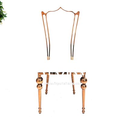 Good price Romance Banquet Wedding Throne Dining Chair Rose Gold Durable Stainless Steel Synthetic Leather for Hotel Living Room Event online