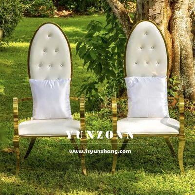 Good price Luxury Modern Gold Stainless Steel King Throne Chair for Hotel Villa Outdoor Events-Bride & Groom Wedding Chair online