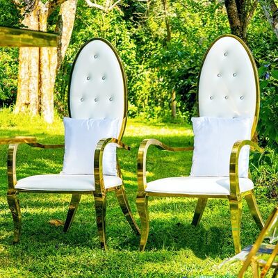 Good price Modern Stainless Steel Metal Throne King and Queen Chairs Wedding Empress Chair for Events Banquets Hotels online