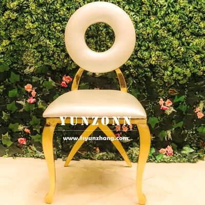 Good price High Quality Modern Gold Dining Chair Round Back with Stainless Steel for Banquets and Restaurants online