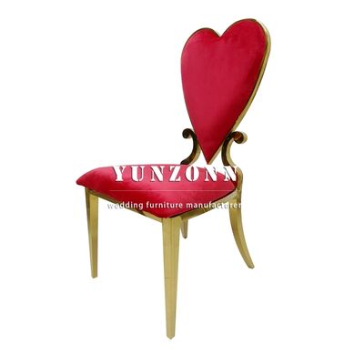 Good price High Quality Gold Electroplated Chair Metal Banquet Chair Love Shape Back Wedding Chair for Event Decor online