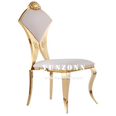 Good price Foshan Modern White Chivalry Novel Wedding Chair Stainless Steel Banquet Hotel Furniture online