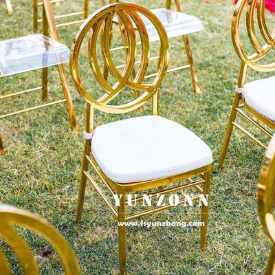 Good price China Factory Supply Stainless Steel Phoenix Chair in Gold and White for Weddings Banquets Hotels Outdoor Dining Apartments online