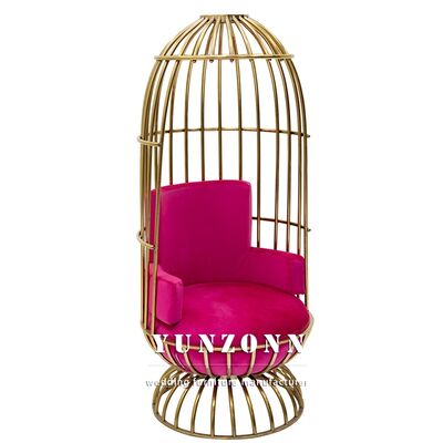 Good price Luxury Wedding Rental Gold Stainless Steel Bride Groom Chair Velvet Throne Chair for Hotel Wedding Party online