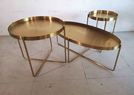 Good price Golden Metal Side Tea Table Coffee Table D60xH50cm 201 Stainless steel online