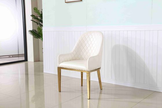 Good price Nordic Padded Dining Room Chairs SS Leather Negotiation Dining Room Lounge Chairs White online