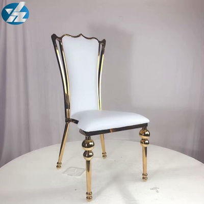 Good price White Black Royal Crown Chair Wedding Banquet Chair Stainless Steel Gold Round Chair Legs online