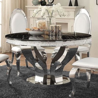 Good price Anchorage Glam Silver Dining Room Table Set D150XH75 Light Luxury online