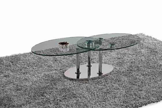Good price Folding Modern Glass Oval Dining Table Tempered Glass Stainless Steel Frame L200xW100xH75cm online