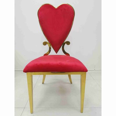 Good price Poker Red Heart Wedding Banquet Chair Leather Velvet Cushion Dining Room Furniture online