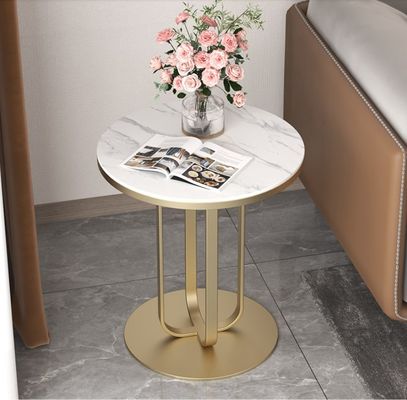 Good price Popular Elegant Side Table With Stainless Steel Base Metal Marble Family Use online