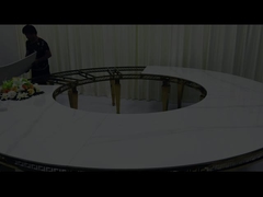 Wedding stainless steel gold rock plate ring table accommodating 20 or more people