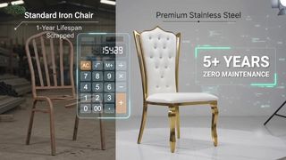 Luxury Golden Stainless Steel Wedding Chairs for Events