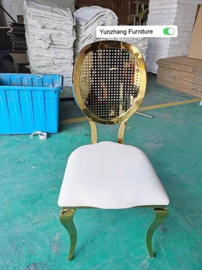 Gold Wedding Banquet Chair Stainless Steel W50xD65xH92cm 6.5KGS